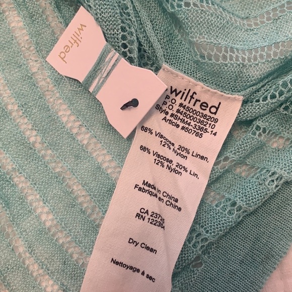 ARITZIA WILFRED linen blend lightweight sweater 3/4 sleeves aqua colour large - Picture 6 of 10